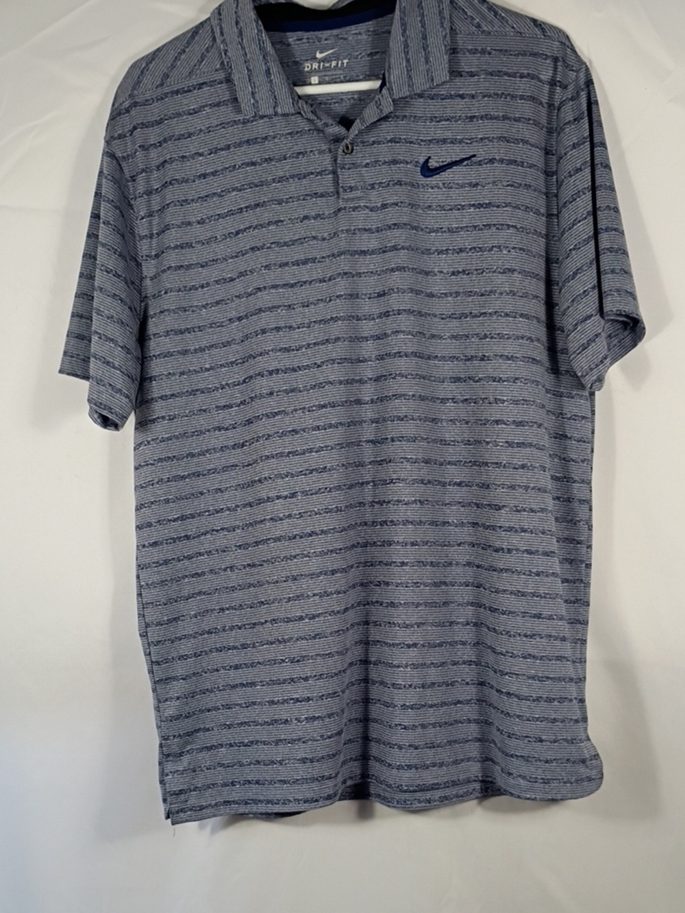 EUC Nike Dri-fit Men's Light Blue Heathered Polo Size Large Golf Summer Business